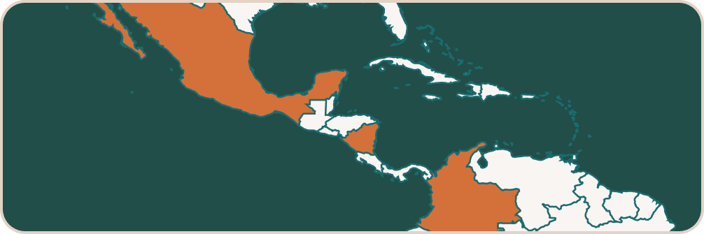 Colombia, Mexico, Nicaragua